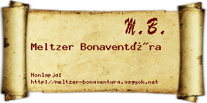Meltzer Bonaventúra névjegykártya